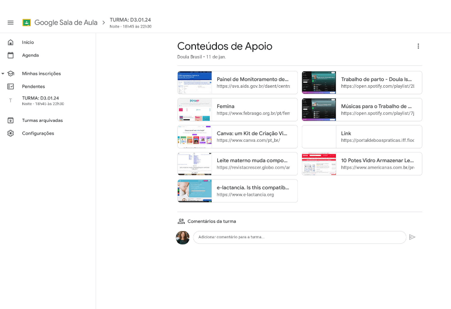 Curso de doula ao vivo (videoconferência)