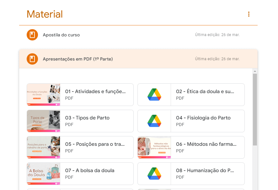Curso de doula ao vivo (videoconferência)